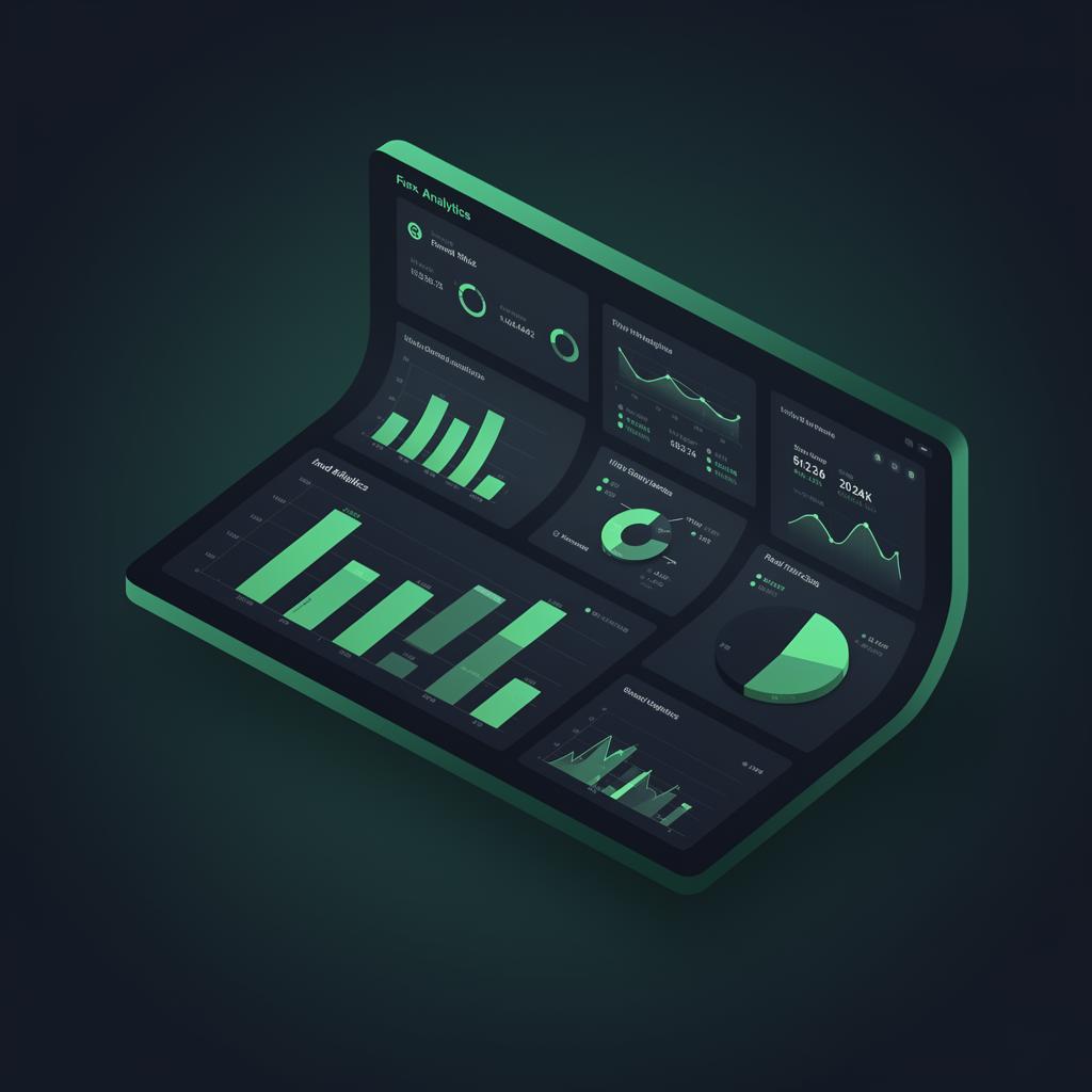 Analytics dashboard with charts and data visualization